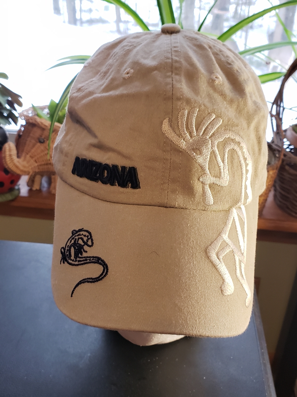 Arizona Jean Company Grand Canyon State Tan Embroidered Kokopelli Baseball Cap
